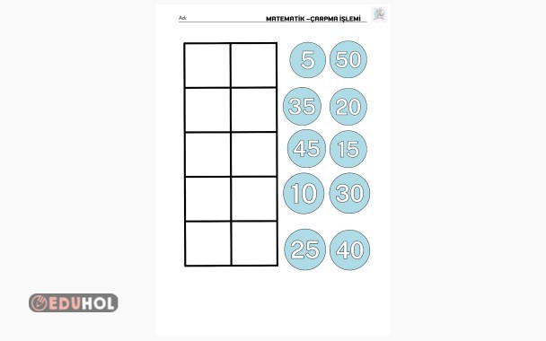 5er çarpma işlemi kes yapıştır