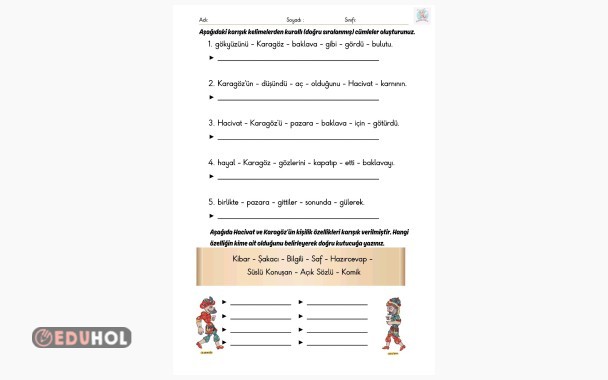 Kurallı cümle oluşturma ve yazım noktalama