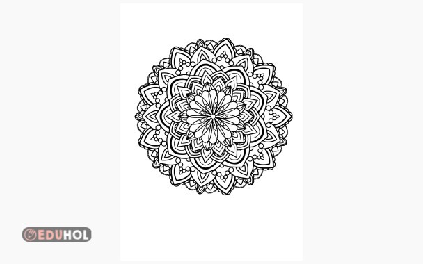 Mandala boyama sayfaları orta-zor seviye