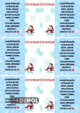 ARA TATİL KARNE HEDİYE KARTI