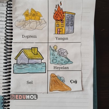 Doğal afetler defter görselleri