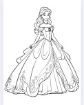Prenses boyama sayfaları