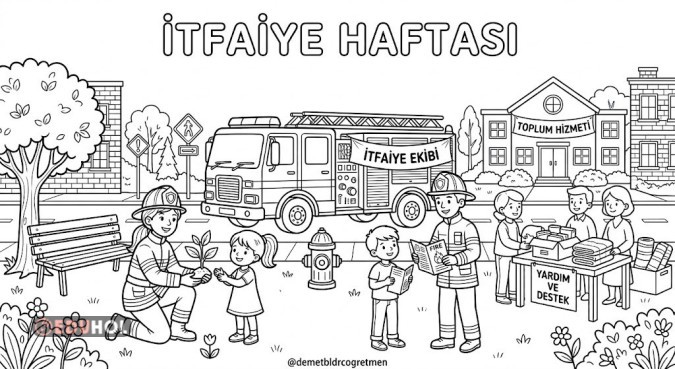 İtfaiye Haftası Boyama Sayfası