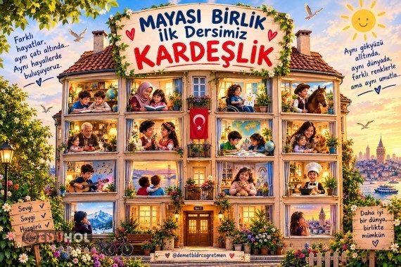 Mayası Birlik İlk Dersimiz Kardeşlik Temalı Dijital Pano