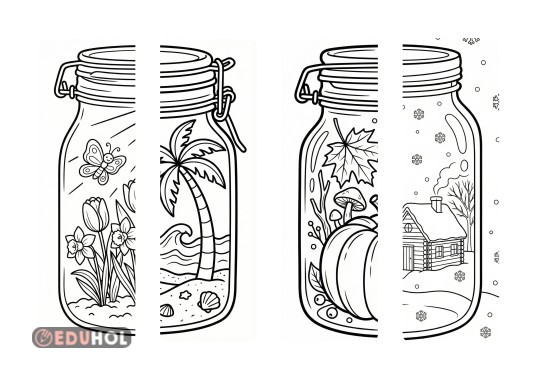 Dört Mevsim Boyama Sayfaları