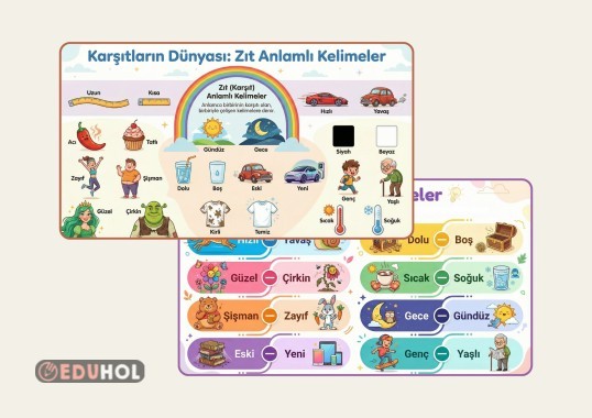 Zıt Anlamlı Kelimeler Afişi