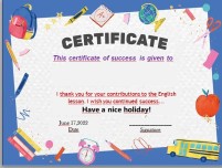 Yıl Sonu Dönem Sonu İngilizce Sertifika