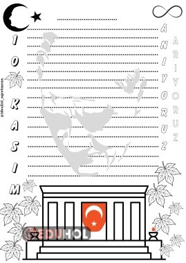 10 Kasım Şiir Yazma Şablonu