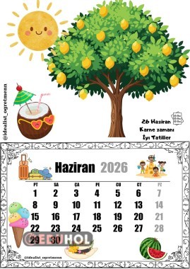 2026 Haziran Ayı Takvimi