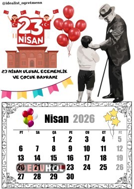 2026 Nisan Ayı Takvimi