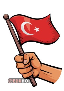 9 Parça Bayrak Tutan El Görseli