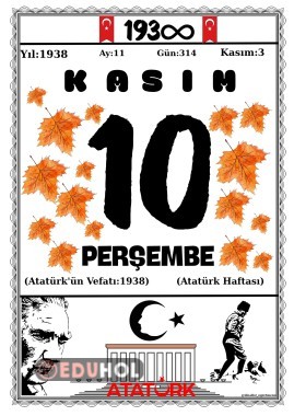 Afiş 9 sayfa 10 Kasım Takvimi