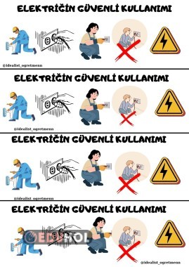 ELEKTRİĞİN GÜVENLİ KULLANIMI DEFTER NOTU GÖRSELİ
