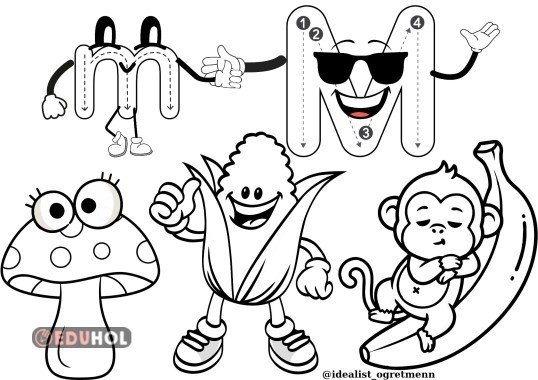 M sesi boyama sayfası