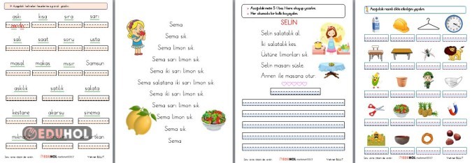 1.SINIF İLKOKUMA YAZMA S SESİ HECELERE AYIRMA, METİNLER, DEĞERLENDİRME