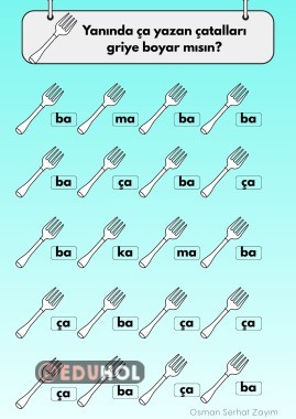 Özel Eğitim, BASARA Yöntemi , ça hecesi çalışma kağıdı