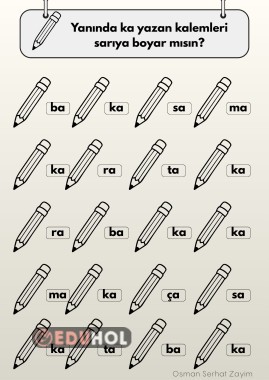 Özel Eğitim, BASARA Yöntemi, ka hecesi ayırt etme çalışması