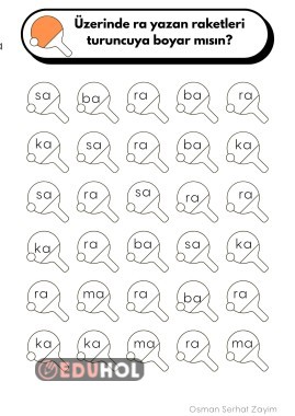 Özel Eğitim, BASARA Yöntemi, ra Hecesi Boyama Çalışması