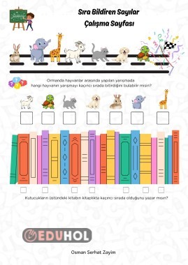 Sıra Bildiren Sayılar Çalışma Sayfası