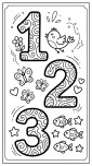 1,2,3 Rakamları Boyama Sayfası