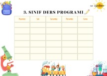 3. Sınıf Taslak Ders Programı
