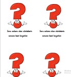 Soru işareti defter yapıştırma etkinliği