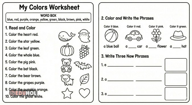 ENG 2.5. Colours - My Colors Worksheet