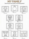 ENG 3.2. My Family - Coloring & Missing Letters Worksheet