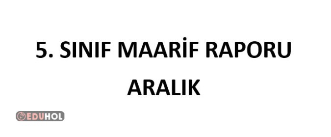 5. Sınıf Fen Bilimleri Aralık Ayı Maarif Raporu