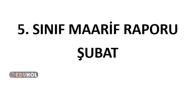 5. Sınıf Fen Bilimleri Şubat Ayı Maarif Raporu