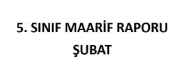 5. Sınıf Fen Bilimleri Şubat Ayı Maarif Raporu