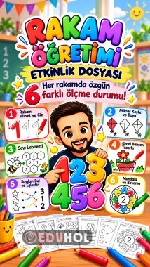 1.Sınıf Rakam Öğrenimi -Her rakamda 6 Özgün Çalışma Toplamda 45 farklı etkinlik
