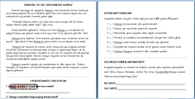 KIŞ ORTASINDA KARPUZ OKUMA ANLAMA