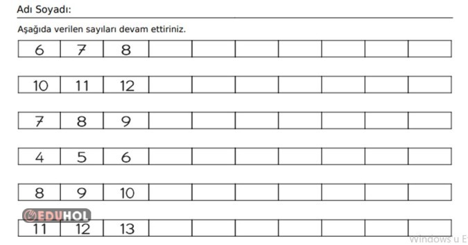 RİTMİK SAYMA, ÖCESİ SONRASI, ARADAKİ SAYILAR