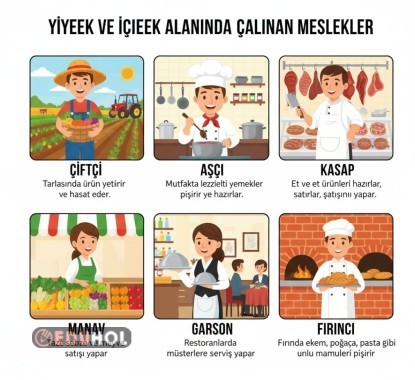 Yiyecek içecek alanında çalışan meslekler