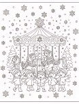 Kış mevsimi lunapark boyama sayfası