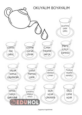 Çç Sesi Okuyalım Boyayalım