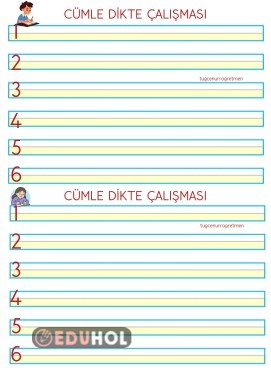 Cümle Dikte Çalışması