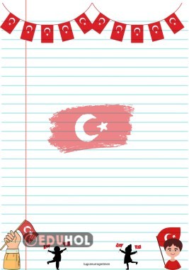 İlk Dersimiz Bayrak Dikte Kağıdı