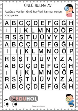 Ünlü ve Ünsüz Harf Avı