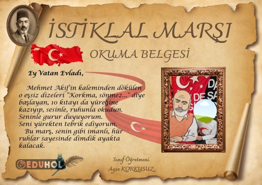 İstiklal Marşı Okuma Belgesi