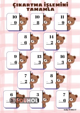 Çıkartma İşlemi Çalışma Kağıdı