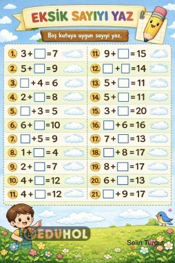 Eksik Sayıyı Yaz etkinliği