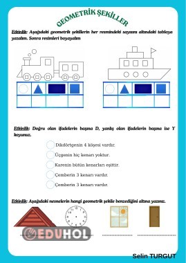 Geometrik Cisimler Çalışma Kağıdı
