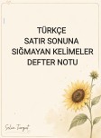 Türkçe, Satır Sonuna Sığmayan Kelimeler Defter Notu