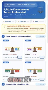 Eşitlik Denge Akılda Kalıcı Çalışms