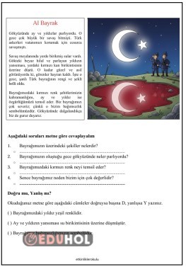 AL BAYRAK (OKUMA ANLAMA METNİ)