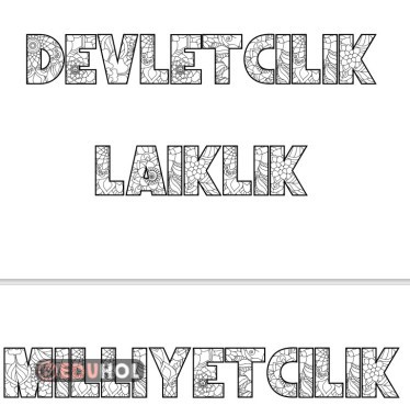 Atatürk İlkeleri Boyama Sayfası