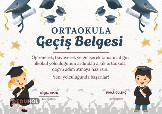 ortaokula geçiş belgesi