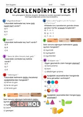 DEĞERLENDİRME ÇALIŞMASI